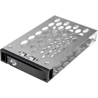 StarTech.com 2.5" hot swap hard drive tray with silver hexagonal vented cover and black front panel with lock.