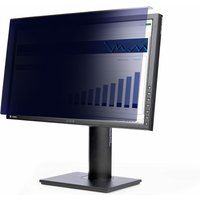 StarTech.com 23.8-inch privacy screen, black frame, semi-transparent, hanging design, fits 16:9 computer monitors.