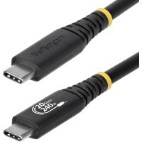 Black StarTech.com 2m USB4 cable with USB-C connectors, yellow accents, and "20Gbps 240W" marking.