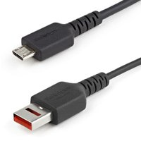 Black StarTech.com 3ft USB-A to Micro USB cable with secure connectors and reinforced ends.