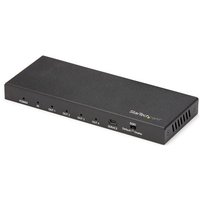 Black rectangular StarTech.com 4-Port HDMI Splitter with 4K 60Hz support, multiple HDMI ports, and power input.