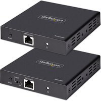 Black StarTech.com AV extender set with HDMI ports, Ethernet jacks, and ventilation slots.