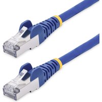 Blue CAT8 Ethernet cable, 50cm, with snagless RJ45 connectors, yellow accents, supports 25G/40G speeds.