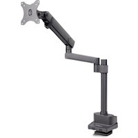 Black StarTech desk mount monitor arm with adjustable joints and VESA mount for up to 40-inch screens.
