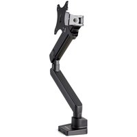 Black StarTech desk mount monitor arm with adjustable joints and two USB 3.0 ports on the base.