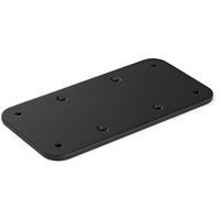 Black steel StarTech.com docking station mount with rounded edges and multiple screw holes.