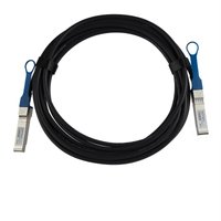 Black 5m 10G SFP+ to SFP+ cable with silver connectors and blue pull tabs by StarTech.com