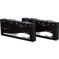 Black StarTech.com VGA video splitter with multiple ports and labeled connections.