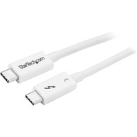 White StarTech.com Thunderbolt 3 cable, 0.5m, with USB-C connectors and lightning bolt icon, supports 40Gbps speed.