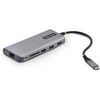 Gray StarTech.com USB-C to HDMI adapter with multiple ports and black cable, supports 140W PD and 4K 60Hz output.