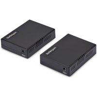 Black StarTech.com VDSL2 Ethernet Extender Kit with vented sides and ports on the front.