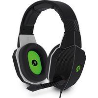 Black and green Stealth Phantom X stereo gaming headset with cushioned ear pads and adjustable microphone.