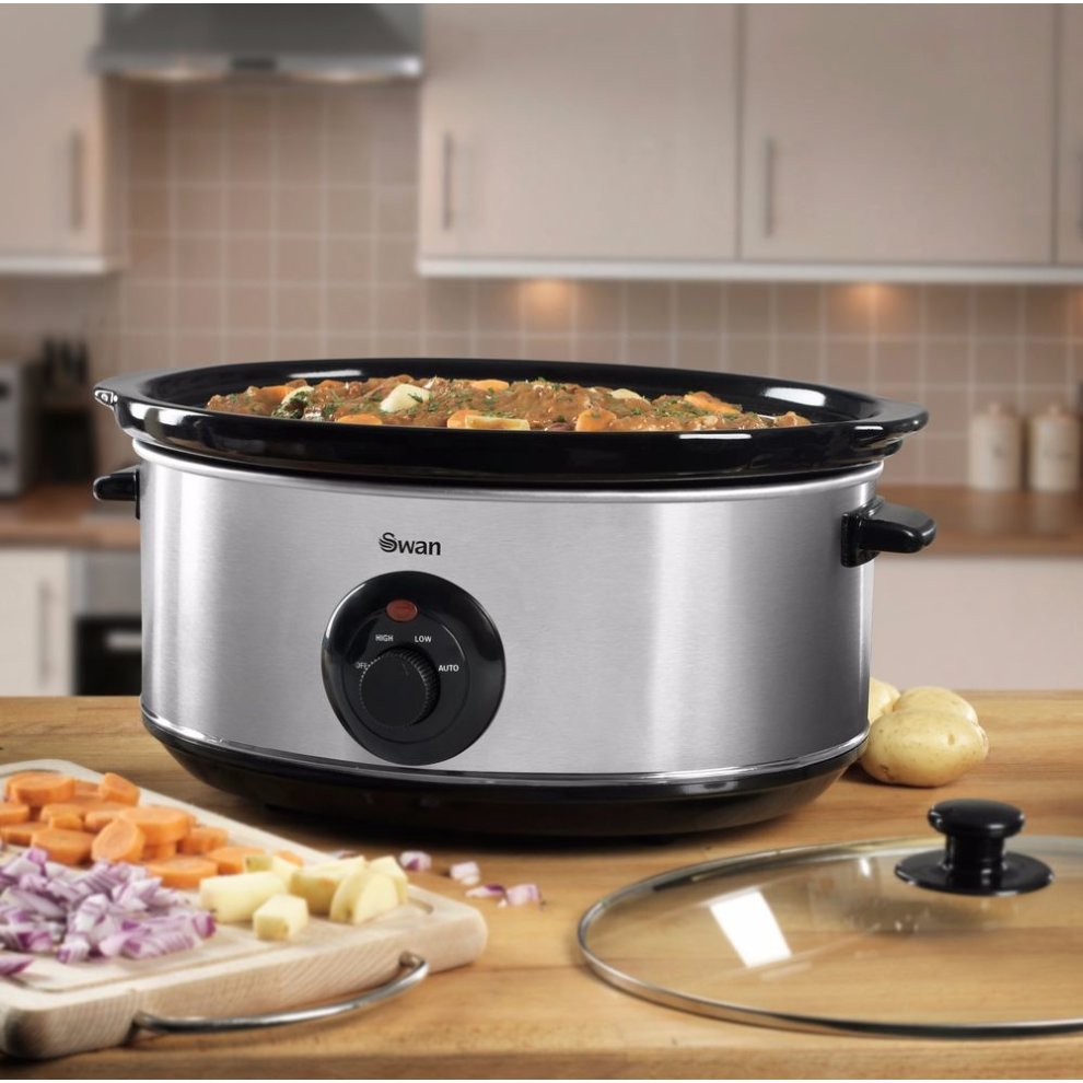 Swan 6.5 Litre Stainless Steel Slow Cooker - image 2