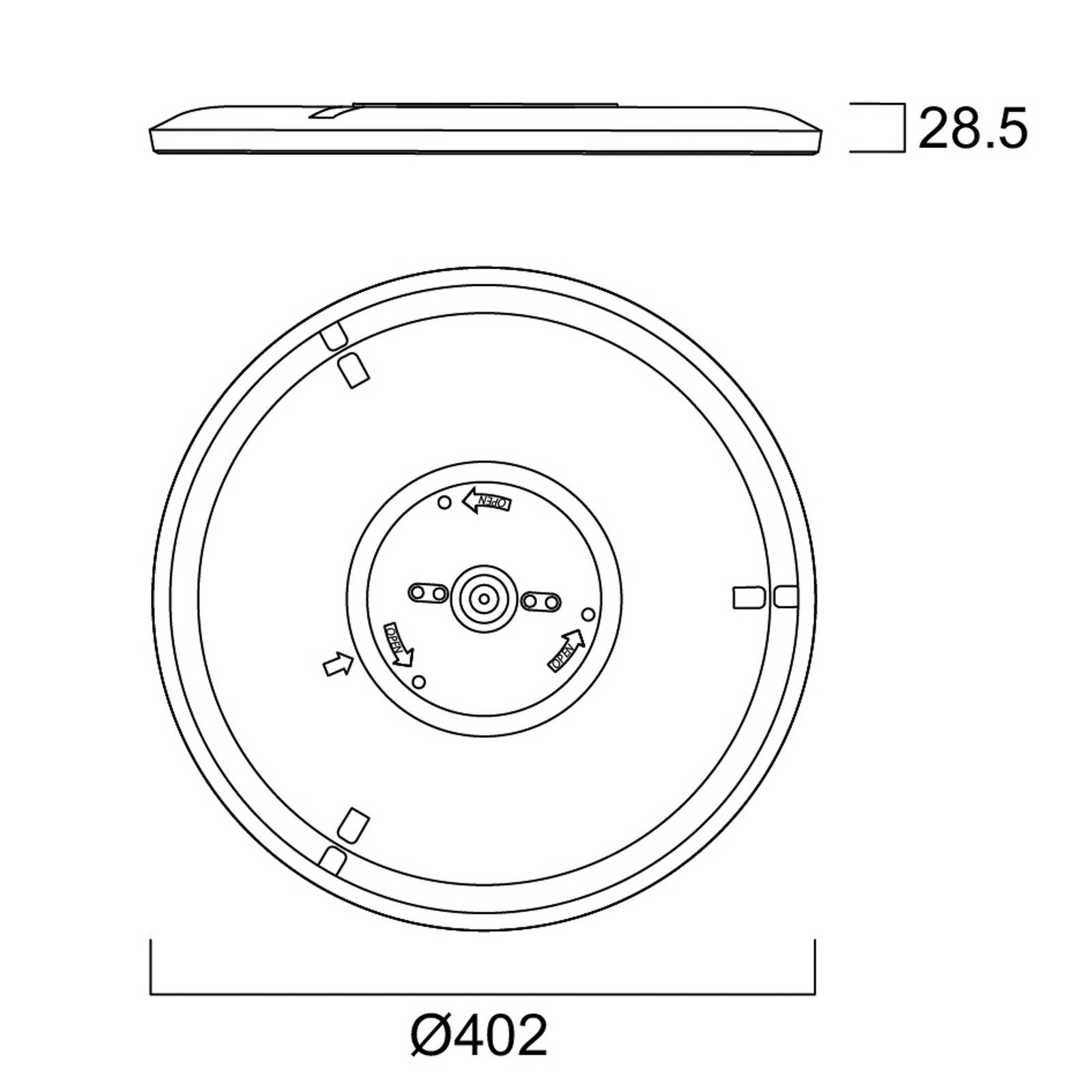 Sylvania LED ceiling lamp SylRadiance, Ø 40 cm white PMMA IP54 - image 3