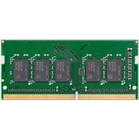 Green Synology DDR4 ECC memory module with black chips and gold connector edge.
