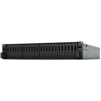 Black Synology FlashStation FS3410 NAS server, 2U rackmount, multiple front drive bays, Intel Xeon processor.