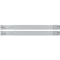 Synology Rail Kit RKS-01, silver metal rack rails, extendable design with mounting brackets on both ends.