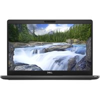 Black Dell Latitude 5300 laptop with a 13-inch screen displaying a waterfall scene, featuring a slim bezel design.