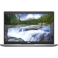 Dell Latitude 5320 laptop, silver, 13.3-inch display, Intel Core i5, showing a waterfall and forest on screen.