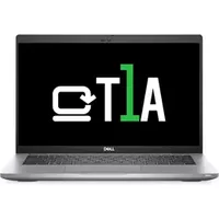 Grey Dell Latitude 5420 laptop, 14" screen, Intel Core i5, Windows 11 Pro, with T1A logo on display.