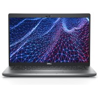 Dell Latitude 5430 laptop with 14-inch screen, Intel Core i7, silver chassis, and geometric pattern on display.