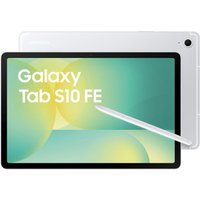 Silver Samsung Tab S10 FE WiFi X520 with 8/128GB, featuring a sleek design and stylus pen.