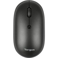 Black Targus AMB581GL ambidextrous wireless mouse with scroll wheel and sleek, minimalist design.