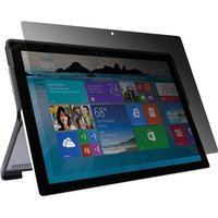 Clear Targus screen protector for Microsoft tablet, transparent overlay with precise cutouts for camera and sensors.