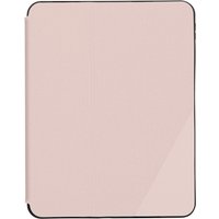 Rose gold Targus Click-In folio case for 10.9" tablets, sleek design with smooth finish and rounded edges.