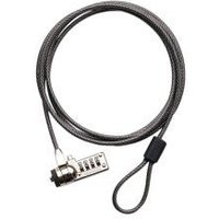 Targus DEFCON CL cable lock, 2.1m, gray braided steel with combination lock and looped end.