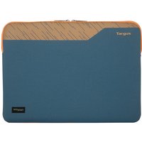 Blue and orange Targus Pulse II EcoSmart 16" sleeve case with diagonal stripe design and Targus logo on top corner.