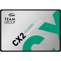 Silver Team Group CX2 256GB SSD with green accents and black border, featuring "CX2 Classic Solid State Drive" text.