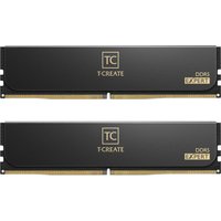 Black Team Group T-CREATE DDR5 memory module, 32 GB, 2 x 16 GB, with gold accents and TC logo.