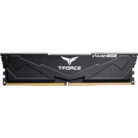 Black Team Group VULCAN DDR5 memory module, 32 GB, sleek design with T-Force logo and gold connectors.
