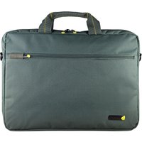 Gray Techair TANZ0118V3 laptop case, 16-17.3", with yellow accents, front zipper pocket, and dual handles.