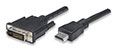 Black 1.8 m video cable adapter featuring a DVI-D connector on one end and an HDMI connector on the other, designed for high-quality digital video transmission.