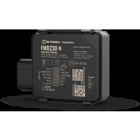 Black Teltonika Telematics 2G GPS device with labeled ports, QR codes, and model FMB230 on the front.