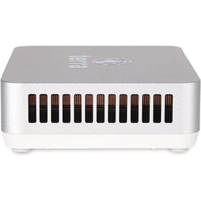 Compact silver and white TERRA TERRA PC-Micro 6000W SILENT GREENLINE with ventilation slots and a sleek design, ideal for efficient and quiet performance.