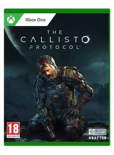 The Callisto Protocol for Xbox One features a dark, sci-fi cover with a distressed astronaut kneeling, holding a weapon, against a moonlit background, with bold title and age rating.