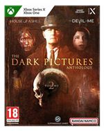 Cover art features a dark, atmospheric design with a skull, a man in a hat, and two shadowy figures, highlighting "The Dark Pictures Anthology: Volume 2" by BANDAI NAMCO.