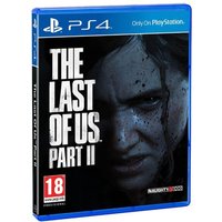 PS4 game case for "The Last of Us: Part II" featuring a close-up of a woman's intense face on the cover.