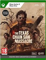 The Texas Chainsaw Massacre game for Xbox Series X features a dark, eerie cover with a masked figure holding a chainsaw, surrounded by a haunted house and ominous trees.