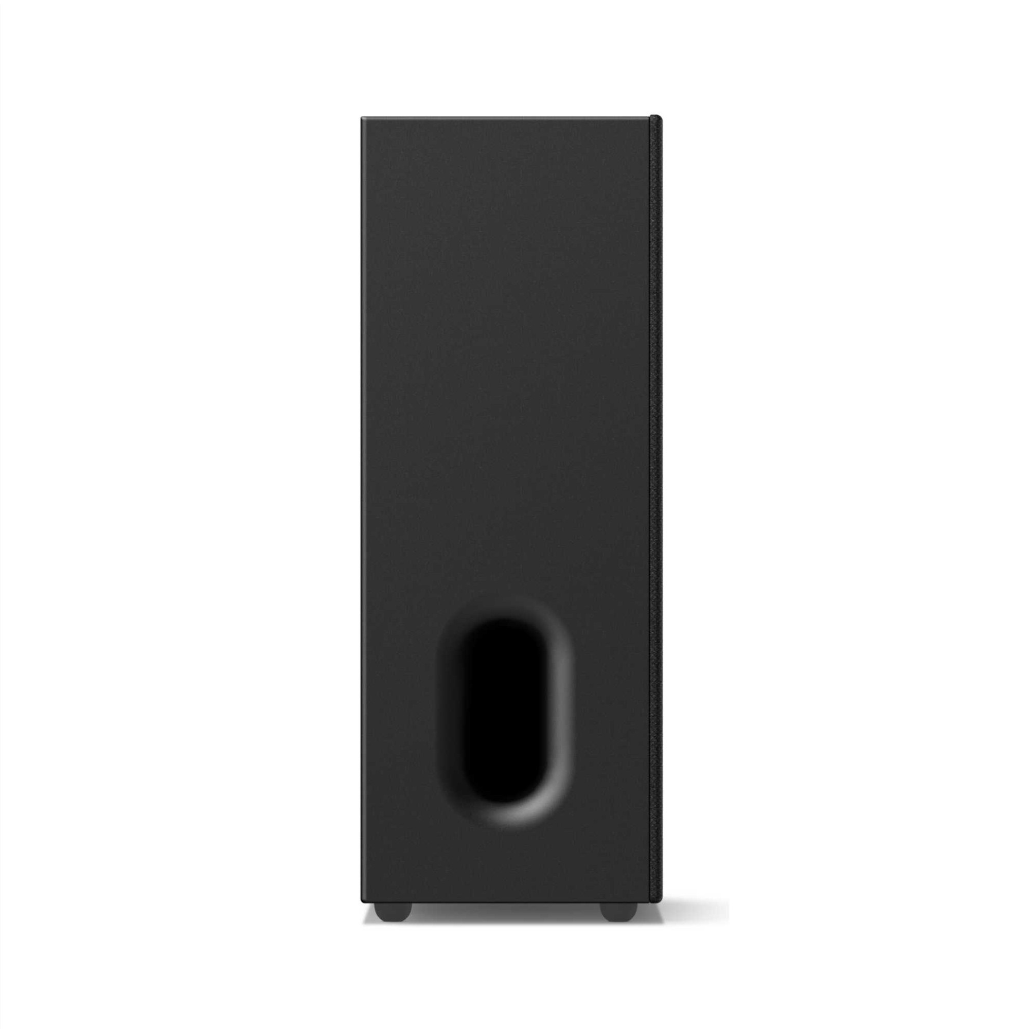Black Sony BRAVIA Theatre Sub 7 wireless subwoofer with a sleek design, featuring a front-facing port and a minimalist finish, measuring 100W for powerful sound.