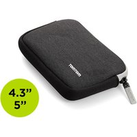 Black TomTom Universal Case with zipper, fits 4.3" to 5" devices, sleek design with logo on front.