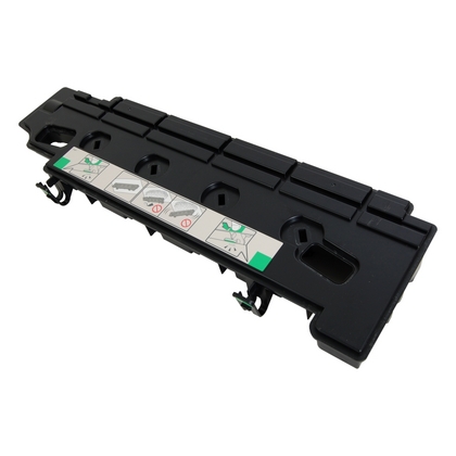 Black toner cartridge with a rectangular shape, featuring green and white instructional labels on top, designed for Toshiba Estudio models 5518a, 6518a, 7518a, and 8518a.