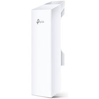 White TP-Link outdoor CPE with rectangular design, TP-Link logo, and mounting bracket on the side.