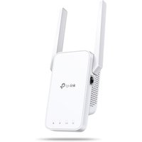 White TP-Link AC1200 Mesh Wi-Fi Range Extender with dual antennas and LED indicators on the front.