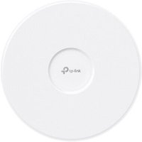White circular TP-Link BE3600 ceiling mount Wi-Fi 7 access point with central TP-Link logo.
