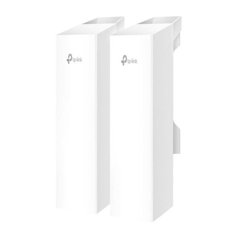 Two white TP-Link EAP211 Bridge/Repeater units with a sleek design, featuring the TP-Link logo, ideal for enhancing network connectivity at 867 Mbit/s.