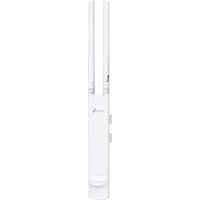 White TP-Link Festa F52-Outdoor PoE device with dual vertical antennas and sleek cylindrical design.
